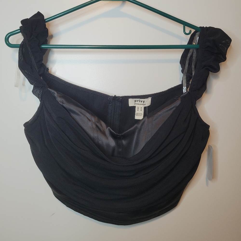Privy Black Crop Top
